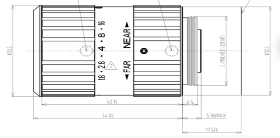 High Resolution Line Scan Lens 16mm for Machine Vision and Inspection Systems