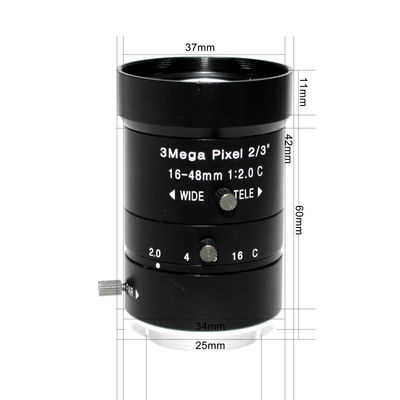 16-48mm 3.0 Mega pixel LENS C Mount 2/3" F2.0 HD Industrial Vari-Focal Manual Iris CCTV Lens