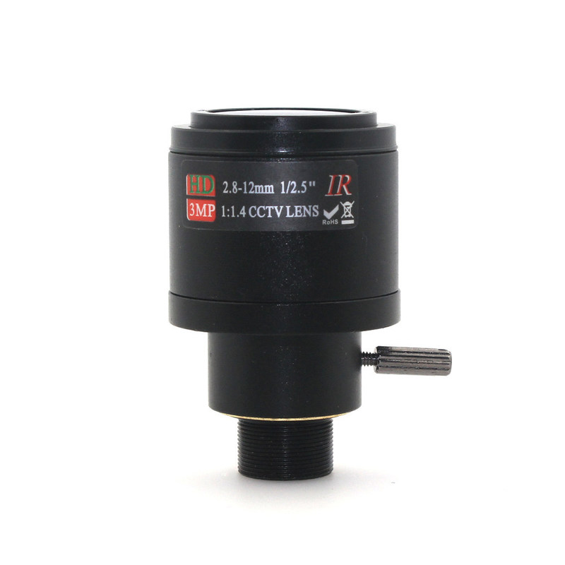 3.0 Megapixel fixed iris HD CCTV camera lens 2.8-12mm/varifocal IR HD security camera lens/manual zoom & focus M12 F1.4