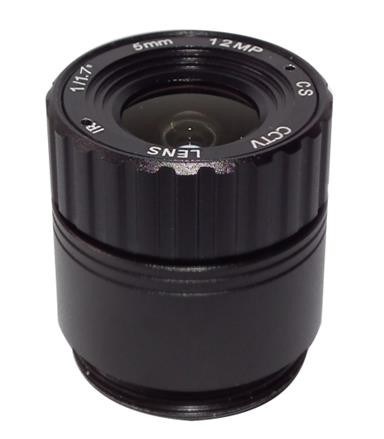 5mm 1/1.7" 4K CCTV Lens IR Correction F2.0 CS Mount Megapixels 12MP 87 degrees For UHD Security Camera
