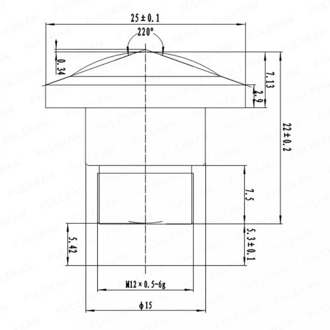1/1.8″ 1.8mm F2.8 3mp 185 degree M12 fisheye wide angle lens with IR correction